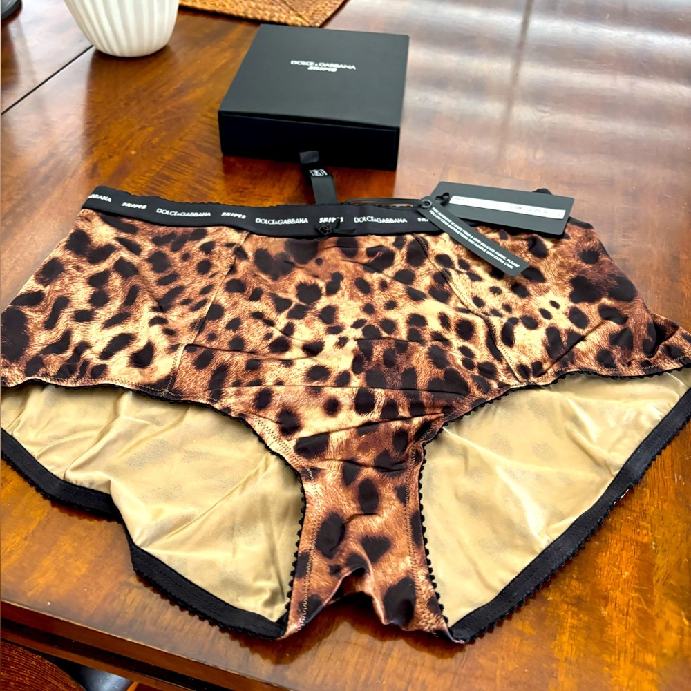 Dolce & Gabbana Brown and Black Leopard Print Shorts